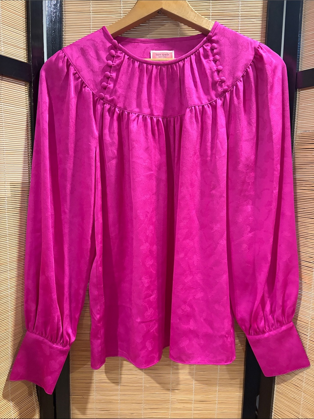 kate spade Fuchsia Long-Sleeve Peasant Blouse